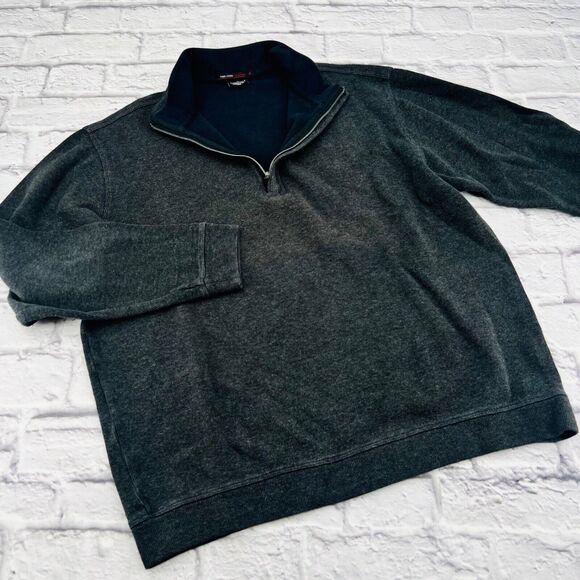 Tiger Woods Other - Tiger Woods Collections Long Sleeve 1/4 Zip Sweater Men's Large Grey Mock Neck